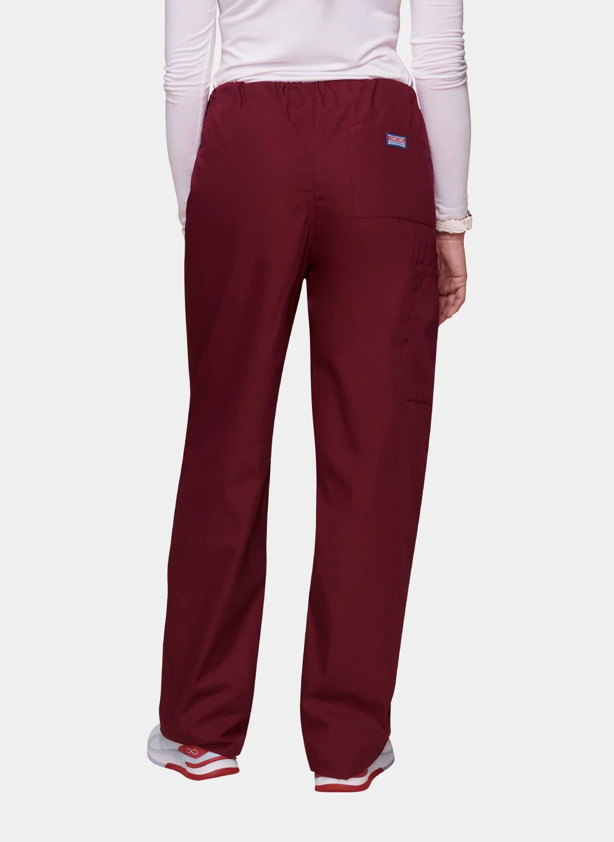 Cherokee Unisex Drawstring Scrub Trousers - Wine - Image 2