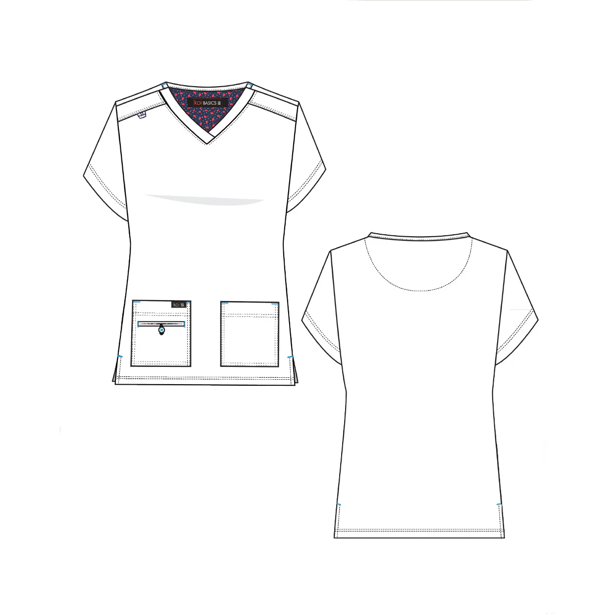 Koi Basics Becca Scrub Top - Black - Image 3