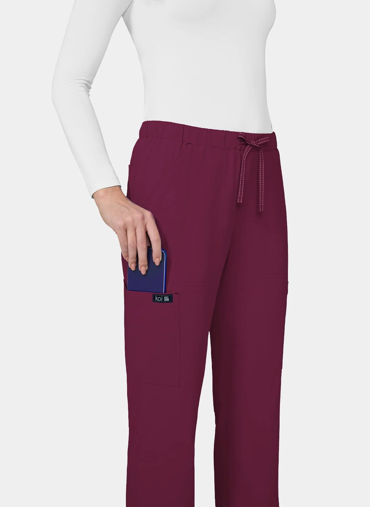 Koi Basics Women's Holly Scrub Trousers - Wine - Image 3