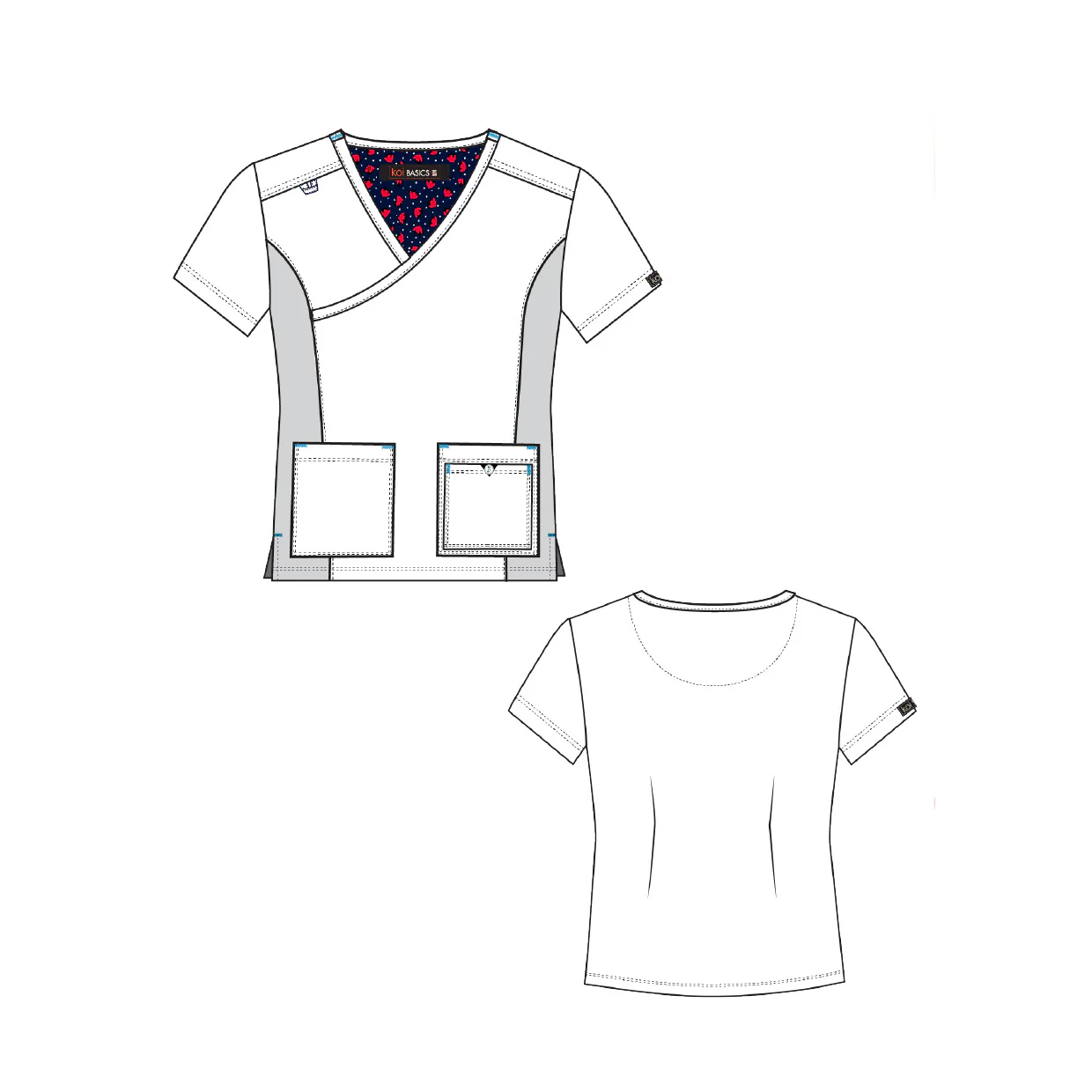 Koi Basics Katie Scrub Top -  Eggplant - Image 3