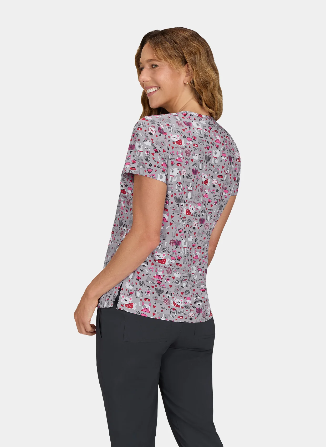 Koi Basics Leslie Scrub Top - Meowed Mix - SALE - Image 2