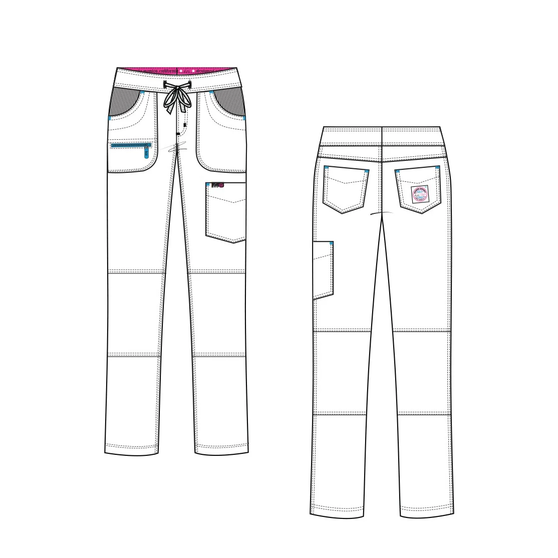 Koi Lite Women's Peace Scrub Trousers - Ruby - Image 3