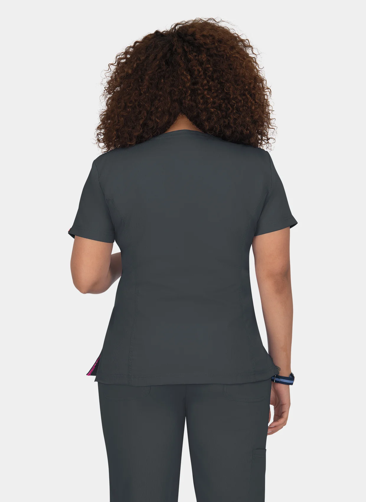 Koi Lite Serenity Scrub Top - Charcoal - Image 2