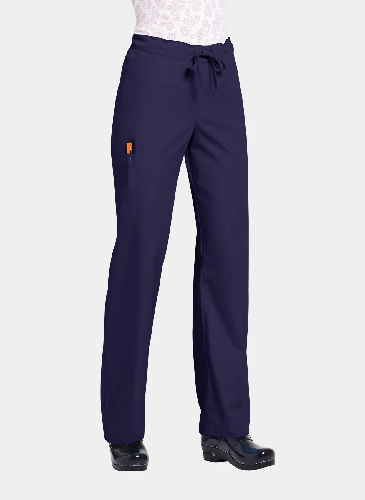 Orange Standard Unisex Scrub Set - Navy - Image 3