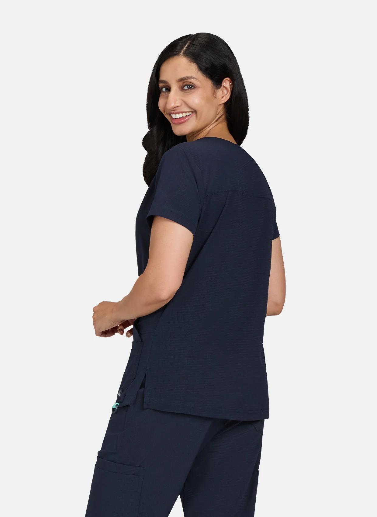 Koi Solis Sari Scrub Top - Navy - Image 3